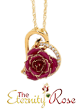 Purple glazed rose pendant in heart theme